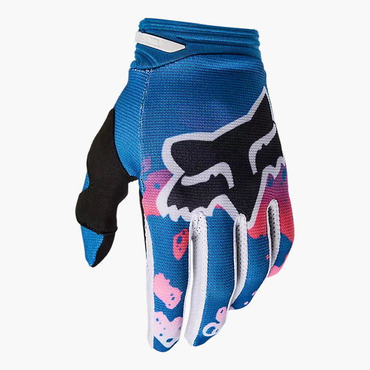 Guantes Moto 180 Morphic Azul/Rosado Fox