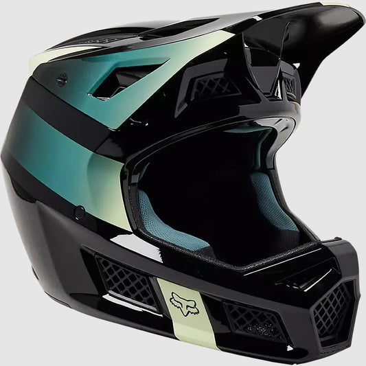 Casco Bicicleta Rampage Pro Carbon MIPS® Negro/Celeste Fox