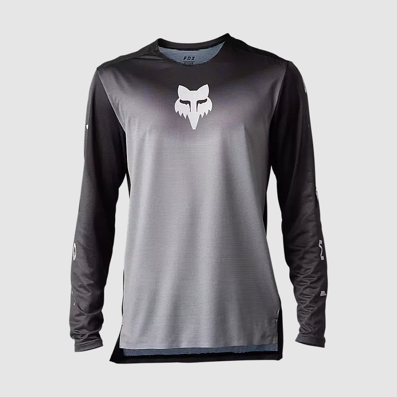 Polera Bicicleta Flexair Novah Negro/Gris Manga Larga Fox