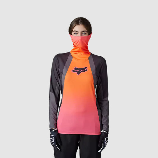 Polera Moto Mujer Ranger Drive Krux SXS Con Cuello Naranjo Fox