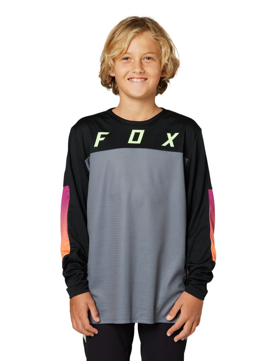 Polera Bicicleta Niño Defend Race Manga Larga Negro Fox