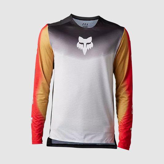 Polera Bicicleta Flexair Novah Negro/Blanco Manga Larga Fox