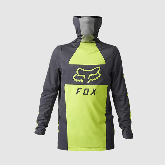 Polera Moto Niño Ranger Drive Krux SXS Con Cuello Amarillo Fluor Fox