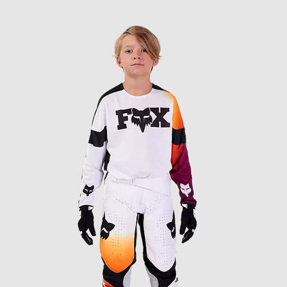 Polera Moto Niño 360 Streak Blanco Fox