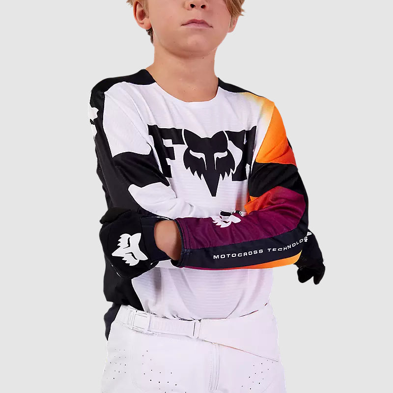 Polera Moto Niño 360 Streak Blanco Fox