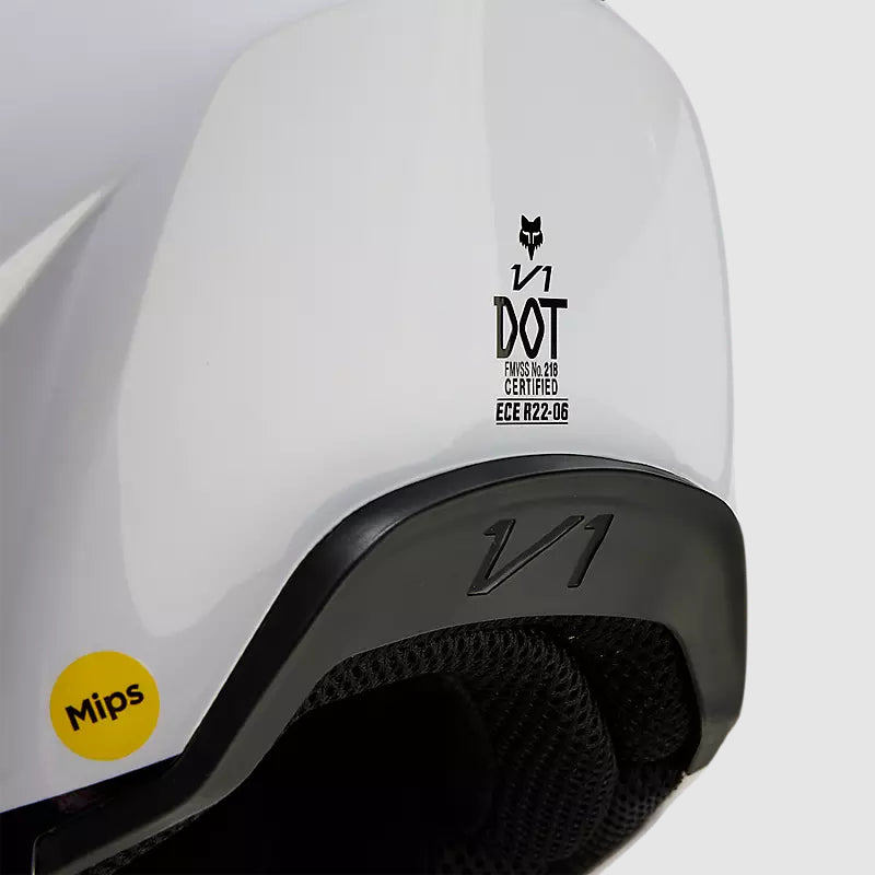 Casco Moto V1 Streak Blanco/Naranjo Fox