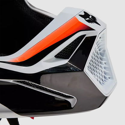 Casco Moto V1 Streak Blanco/Naranjo Fox