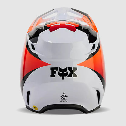 Casco Moto V1 Streak Blanco/Naranjo Fox