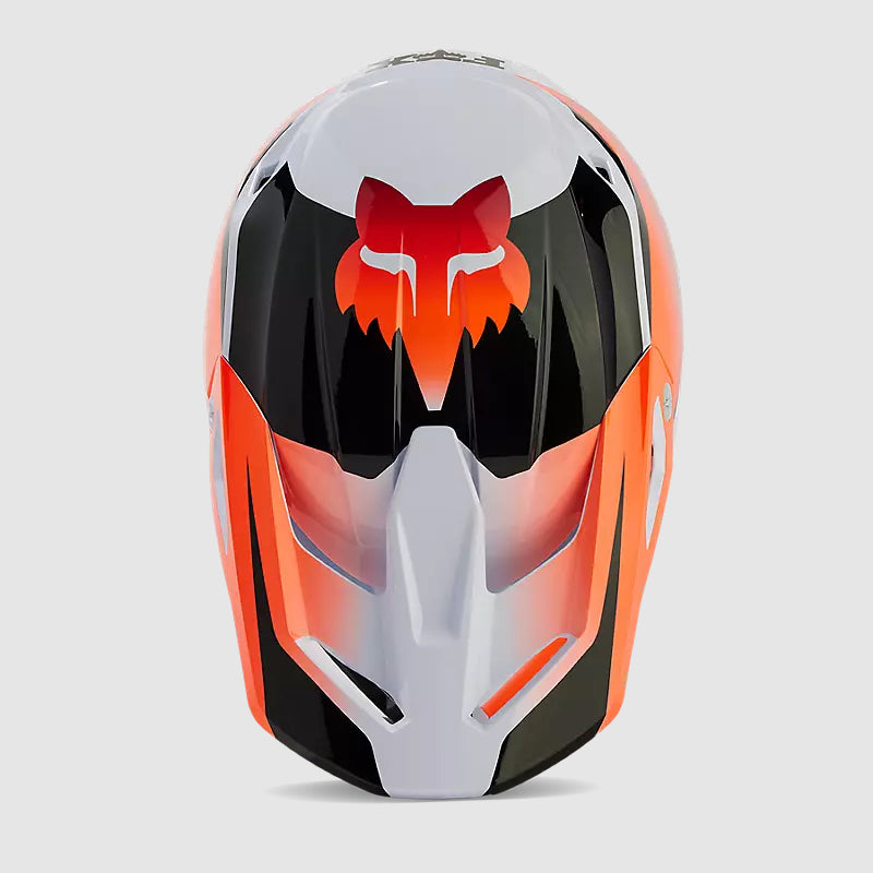 Casco Moto V1 Streak Blanco/Naranjo Fox