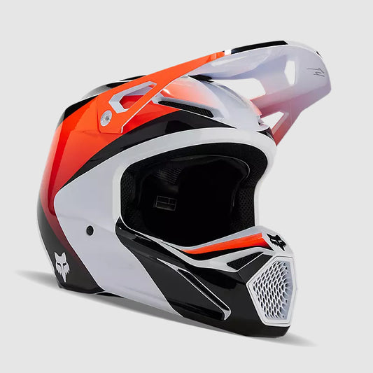 Casco Moto V1 Streak Blanco/Naranjo Fox