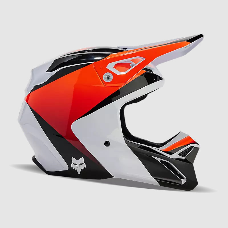 Casco Moto V1 Streak Blanco/Naranjo Fox