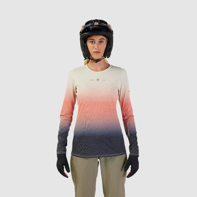 Polera Bicicleta Mujer Ranger Lunar Drirelease® Manga Larga Rosado Fox