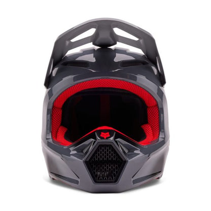 Casco Moto V1 Interfere Gris/Rojo Fox