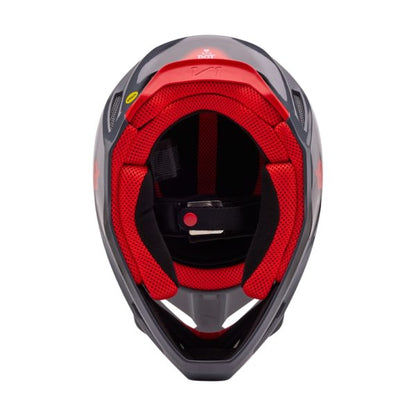 Casco Moto V1 Interfere Gris/Rojo Fox