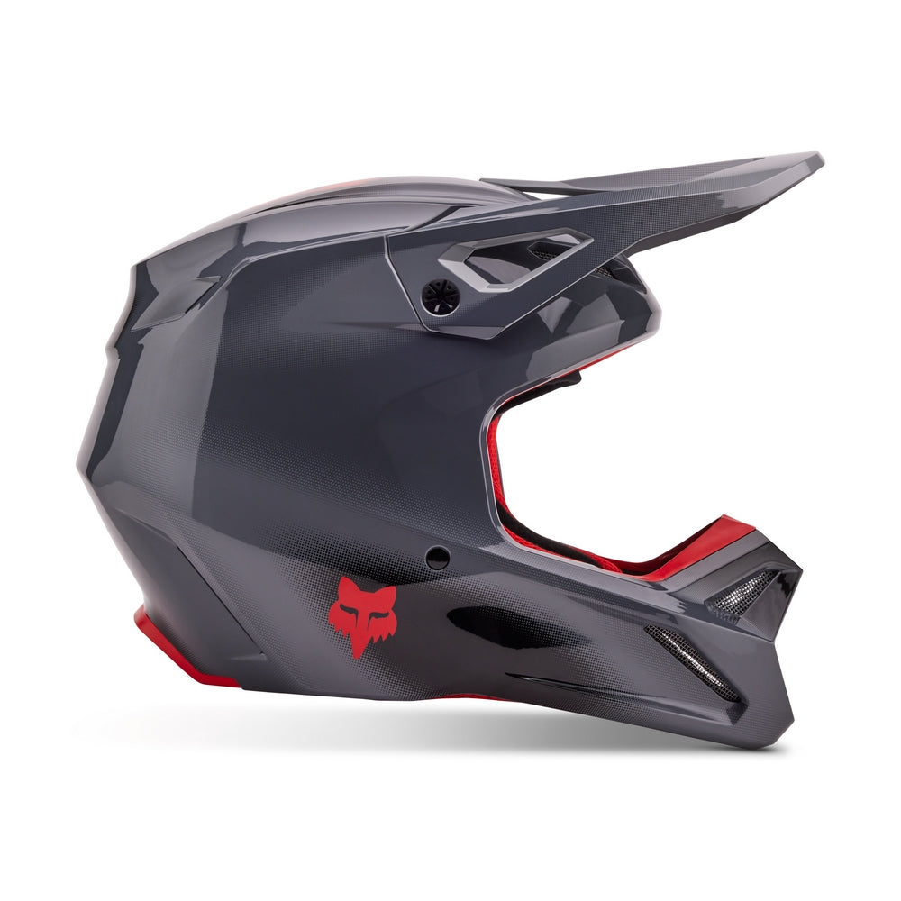 Casco Moto V1 Interfere Gris/Rojo Fox