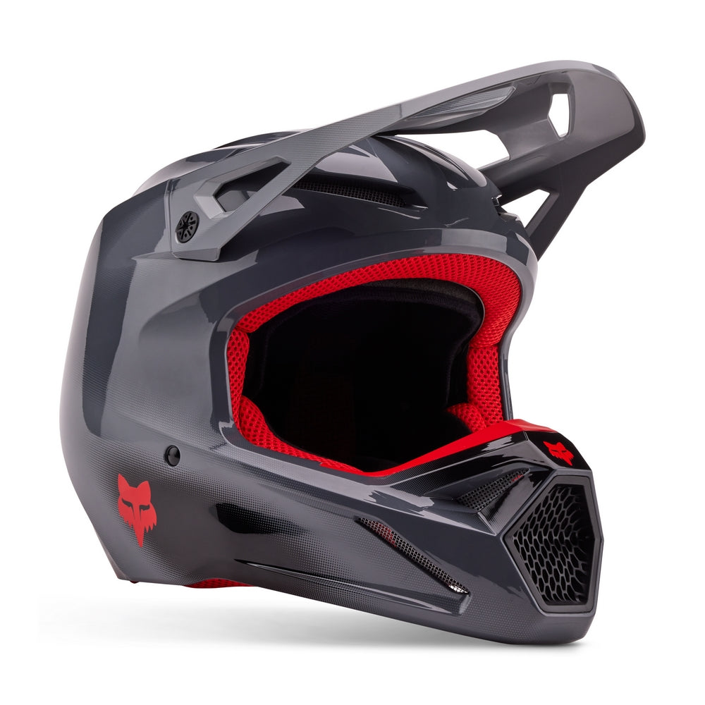 Casco Moto V1 Interfere Gris/Rojo Fox