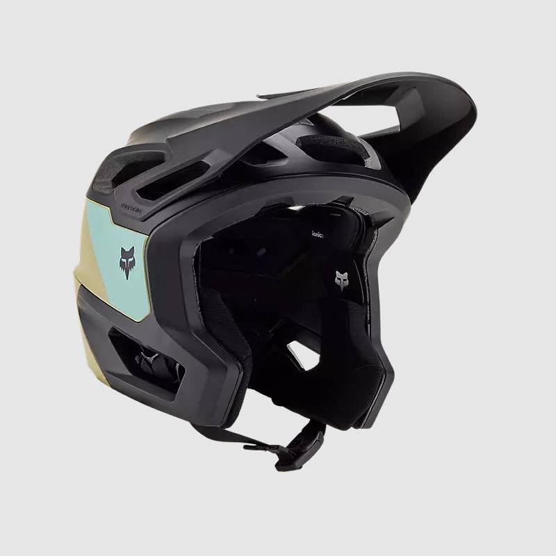 Casco Bicicleta New Dropframe Pro Negro/Dorado/Celeste Fox