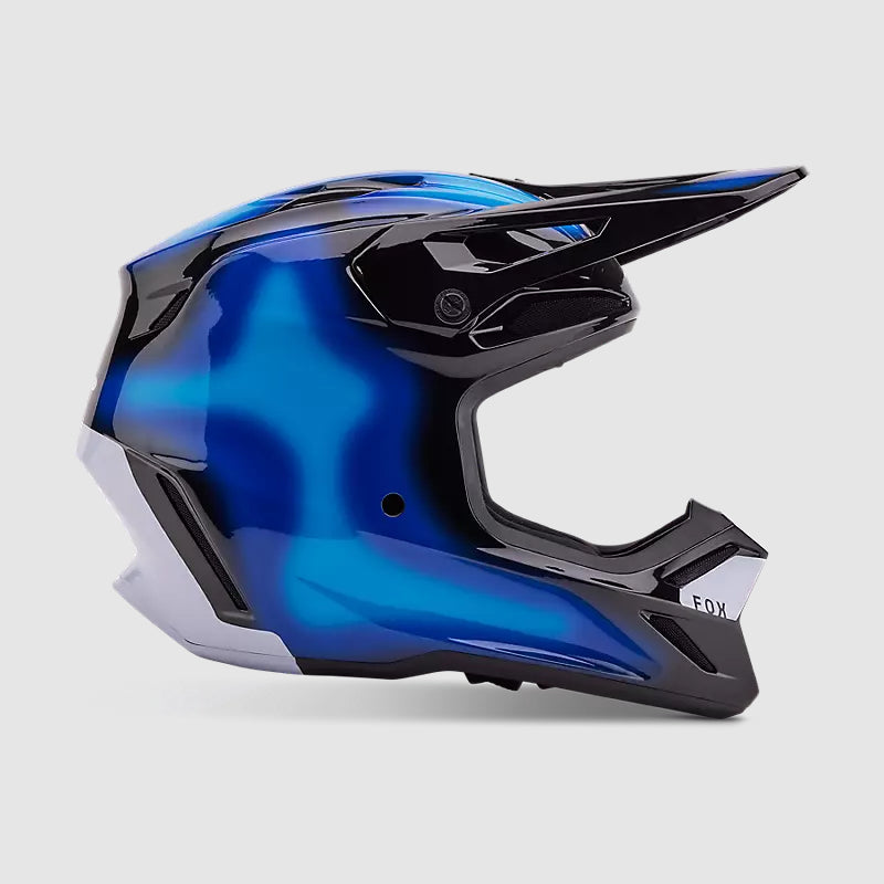 Casco Moto V3 Volatile Azul/Negro Fox