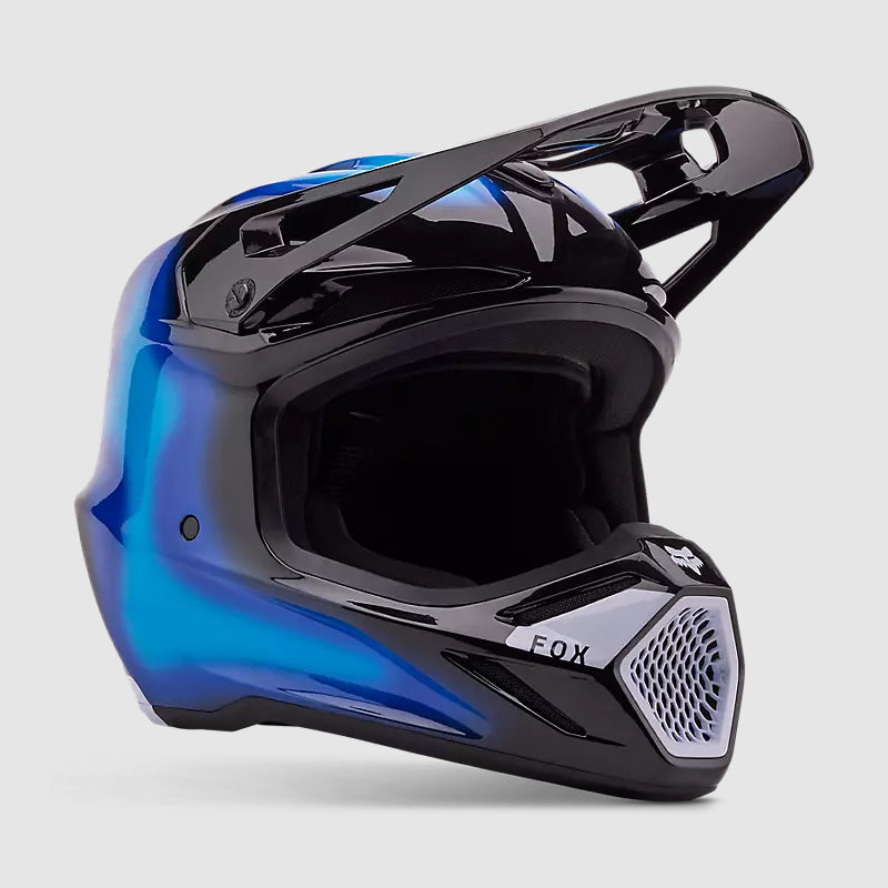 Casco Moto V3 Volatile Azul/Negro Fox