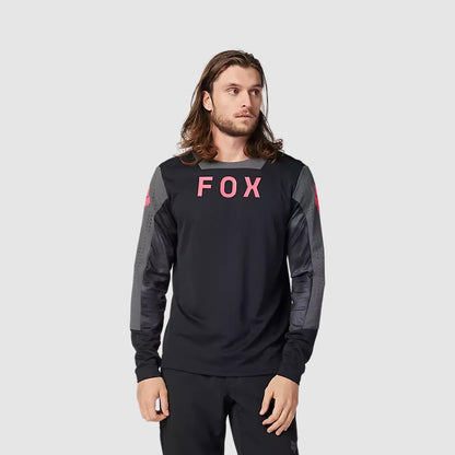 Polera Bicicleta Defend Taunt Manga Larga Negro Fox