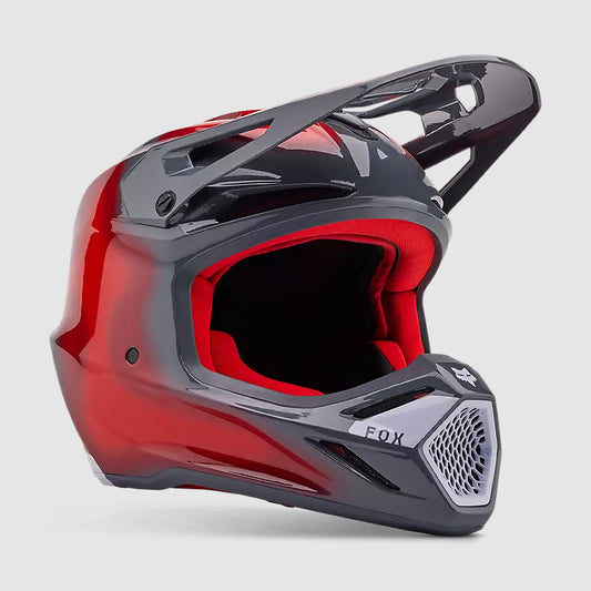 Casco Moto V3 Volatile Rojo/Gris Fox